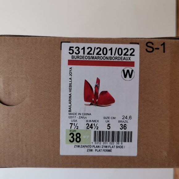 bnwb zara red satin pointed toe flats - Picture 4 of 4